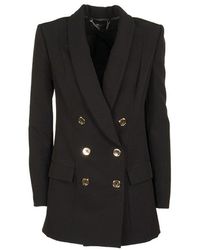 Elisabetta Franchi Double-breasted Tailored Jacket - Zwart