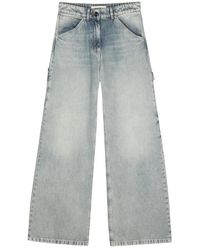 Semicouture - Blaue denim wide leg jeans - Lyst