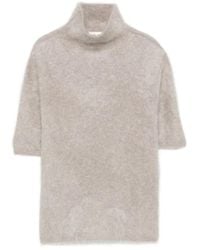 Soft Goat - Truien & Vesten ,Wol Geborstelde Turtleneck Met Korte Mouwen - Lyst