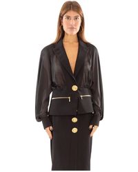Babylon - Jassen ,Zwart ,Doorschijnende Blazer Met Gouden Knopen - Lyst