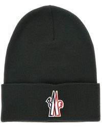 Moncler - Accessoires ,Groen ,Wol Turn-Up Brim Beanie - Lyst