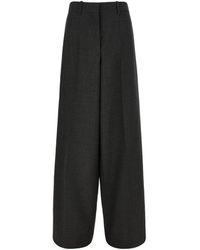 Givenchy - Pantalones Anchos De Lana Gris, Mujer, Talla - Lyst