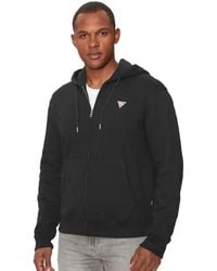 Guess - Hoodies & Sweatvesten ,Zwart ,Stijlvolle Zip-Jassen - Lyst