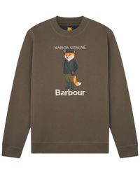 Barbour - Maison kitsuné beaufort fox crew sweatshirt - Lyst