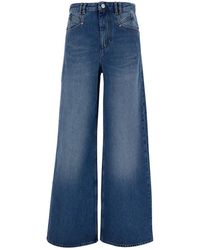 Isabel Marant - Lichtblauwe Flared Jeans Met Logopatch - Lyst