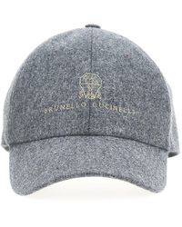 Brunello Cucinelli - Melierte Baseballkappe Mit Logo-Stickerei - Lyst