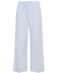Carven - Broeken ,Blauw ,Katoen Wide Broeken - Lyst