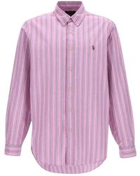 Ralph Lauren - Roze Polo Met Lange Mouwen Sportshirt - Lyst