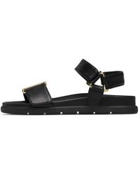 Loriblu - Flache Sandalen Aus Nappaleder Mit Logo-Schnalle - Lyst