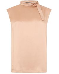 Alberta Ferretti - Tops ,Roze ,Blouse Met Korte Mouwen En Strik - Lyst