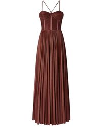 Pinko - Kleedjes ,Bruin ,Cicogna Plissé Maxi Jurk - Lyst