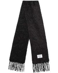 Acne Studios - Accessoires ,Zwart ,Wol Wollen Sjaal Met Logo - Lyst