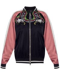 DIESEL Embroidered Bomber Jacket - Zwart