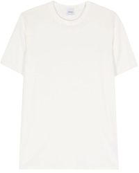 Aspesi - Weiße baumwoll-t-shirt mit rippkanten - Lyst