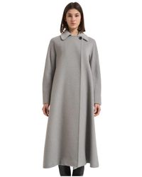 Max Mara - Jassen ,Grijs ,Wol Tenzone Long Coat - Lyst