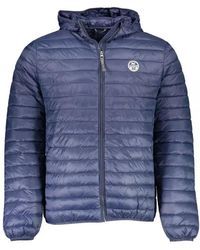 North Sails - Blaue polyamidjacke mit kapuze und taschen - Lyst