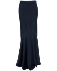 Max Mara - Rokken ,Blauw ,Satijn Maxi Rok - Lyst
