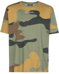 Balmain - T-shirt con stampa camouflage vintage - Lyst