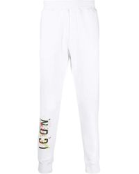 DSquared² - Broeken ,Wit ,Katoen Icon Print Witte Joggingbroek - Lyst