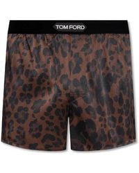 Tom Ford - Ondergoed ,Bruin ,Luipaardprint Zijden Boxershorts - Lyst