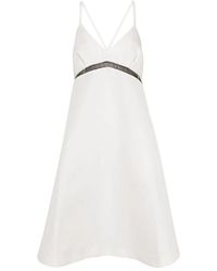 Sacai - Kleedjes ,Wit ,Katoen Midi Jurken - Lyst