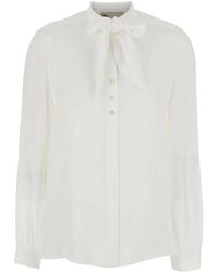 Tory Burch - Blusa De Georgette Con Lazada - Lyst