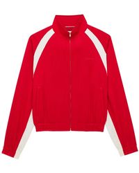 Saint Laurent - Rote Jacke Mit Frontreißverschluss - Lyst