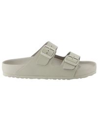 Birkenstock - Schoenen ,Grijs ,Leer Arizona Slippers - Lyst