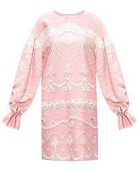 Moschino Dress With Puff Sleeves - Roze