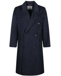 Amaranto - Jassen ,Blauw ,Wol Double-Breasted Jas - Lyst