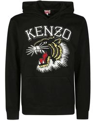 KENZO - Slim varsity tiger hoodie - Lyst