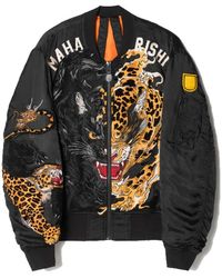 Maharishi - Jassen ,Zwart ,Satijn Chimera Panther Ma-1 Jacket - Lyst