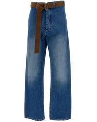 Plan C - Jeans ,Blauw ,Straight-Leg High-Waist Jeans - Lyst