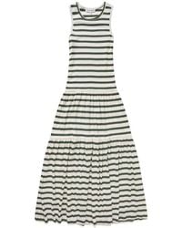 Munthe - Kleedjes ,Groen ,Katoen Gestreept Rib Jurkje Met Elegante Details - Lyst