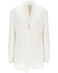 Brunello Cucinelli - Jassen ,Wit ,Katoen Witte Viscose Jas Met Messing Details - Lyst