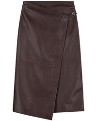 FABIENNE CHAPOT - Rokken ,Bruin ,Leer Sonny Midi Rok - Lyst