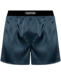 Tom Ford - Ondergoed ,Blauw ,Zijden Lingerie Short - Lyst