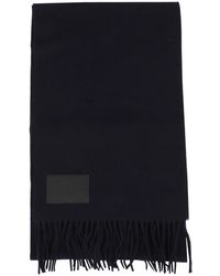 Hogan - Blauer Fransenschal Mit Logo - Lyst