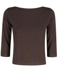 Roberto Collina - Overhemden ,Bruin ,Polyester Boot-Neck Trui - Lyst