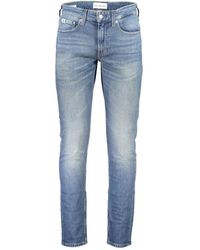Calvin Klein - Jeans in cotone blu con effetto lavato - Lyst