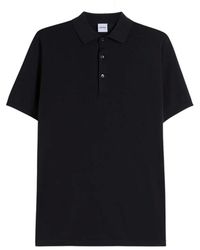 Aspesi - Tops ,Blauw ,Katoen Piqué Polo Shirt Met Parelmoer Knopen - Lyst