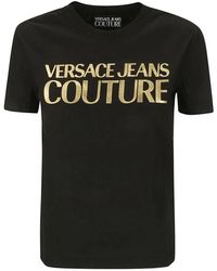 Versace - T-shirt mit bedrucktem crew-logo - Lyst