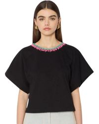 Berenice - Tops ,Zwart ,Katoen Kimono Stijl Katoenen T-Shirt - Lyst