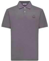 Moncler - Logo Patch Katoen Piqué Polo - Lyst