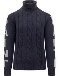 MC2 Saint Barth - Truien & Vesten ,Blauw ,Wol Fisherman Turtleneck - Lyst