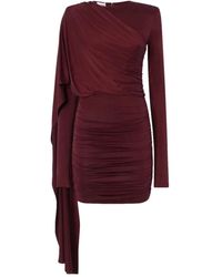 ANDAMANE - Rouge Noir Gedrapeerd Mini Jurk - Lyst