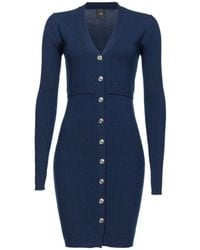 Pinko - Kleedjes ,Blauw ,Wol Blauwe Jurk Collectie - Lyst