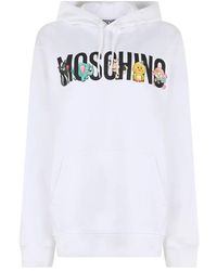 Moschino - Hoodies & Sweatvesten ,Wit ,Katoen Money Bear Hoodie - Lyst