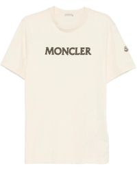Moncler - Logo Print Katoenen T-Shirt - Lyst