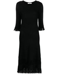 Charlott - Kleedjes ,Zwart ,Wol Maxi Kleedjes - Lyst